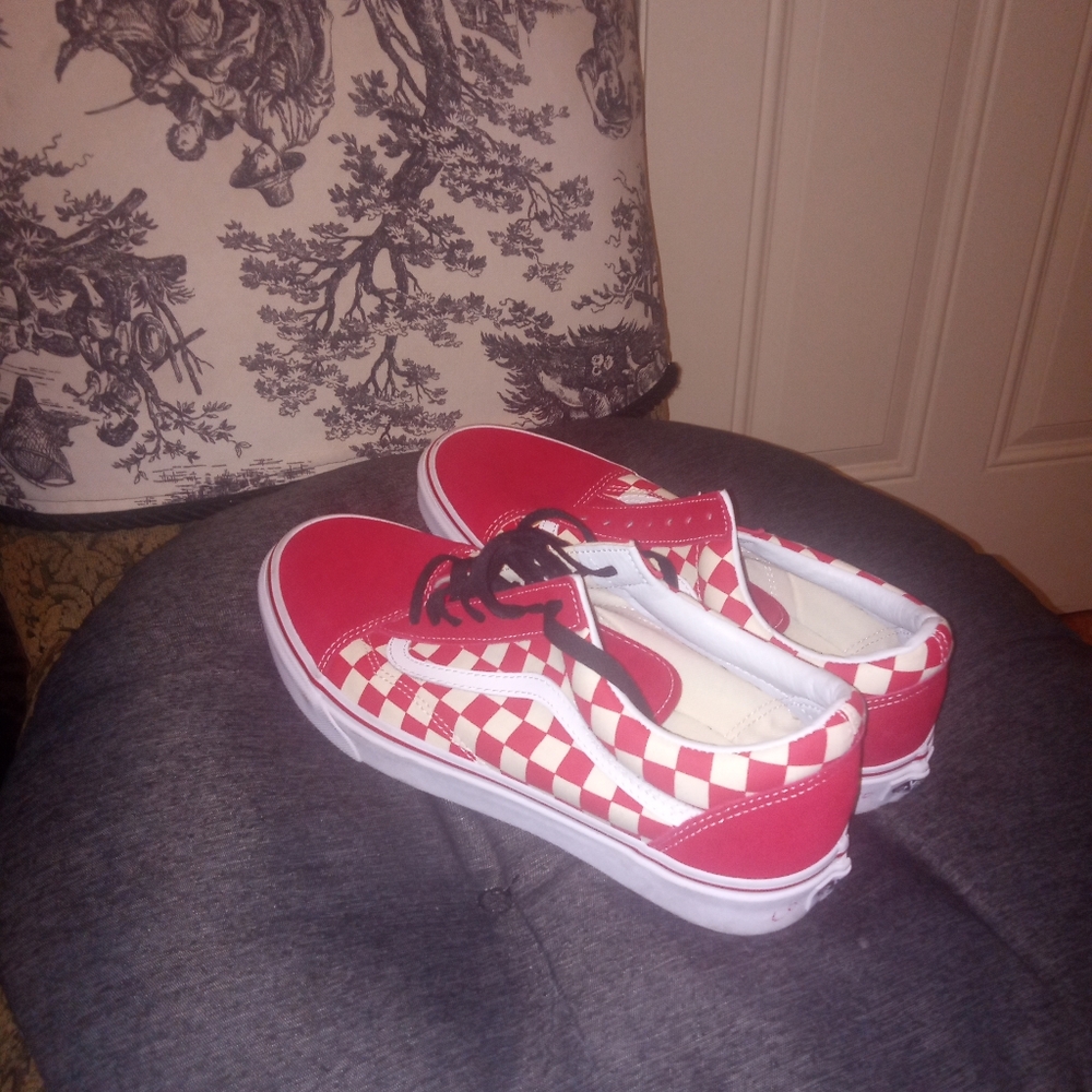 Red checkered Vans mens 10.5